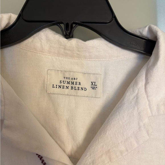 Abercrombie & Fitch White Linen Blend Shirt - Picture 2 of 3